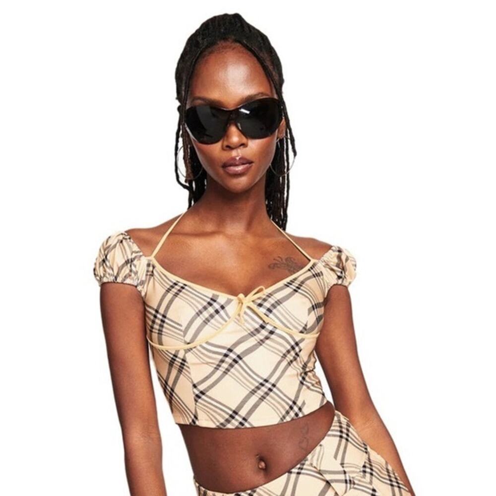 I.AM.GIA Carmel Top - Tan Check - XL